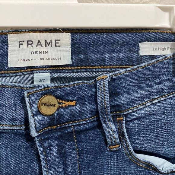 FRAME Denim Le High Raw Hem Skinny Jeans Size 27 - Picture 2 of 7